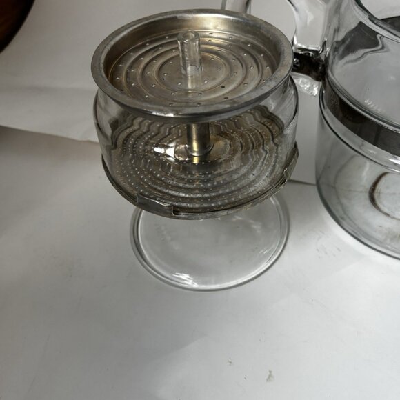 Vintage PYREX Flameware Glass Coffee Percolator Pot 7756-B 6 Cup Complete Rare - Picture 4 of 11